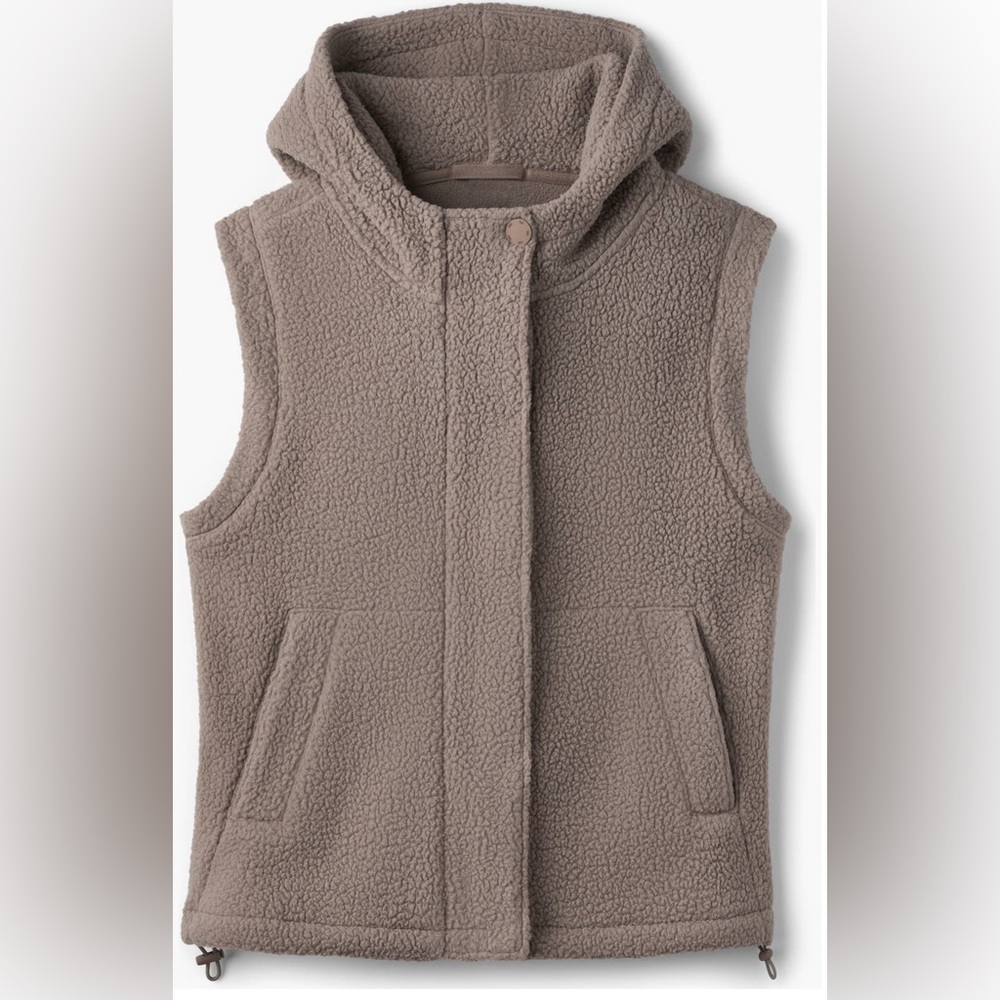 Cozy Hooded Sherpa Vest - Brown
